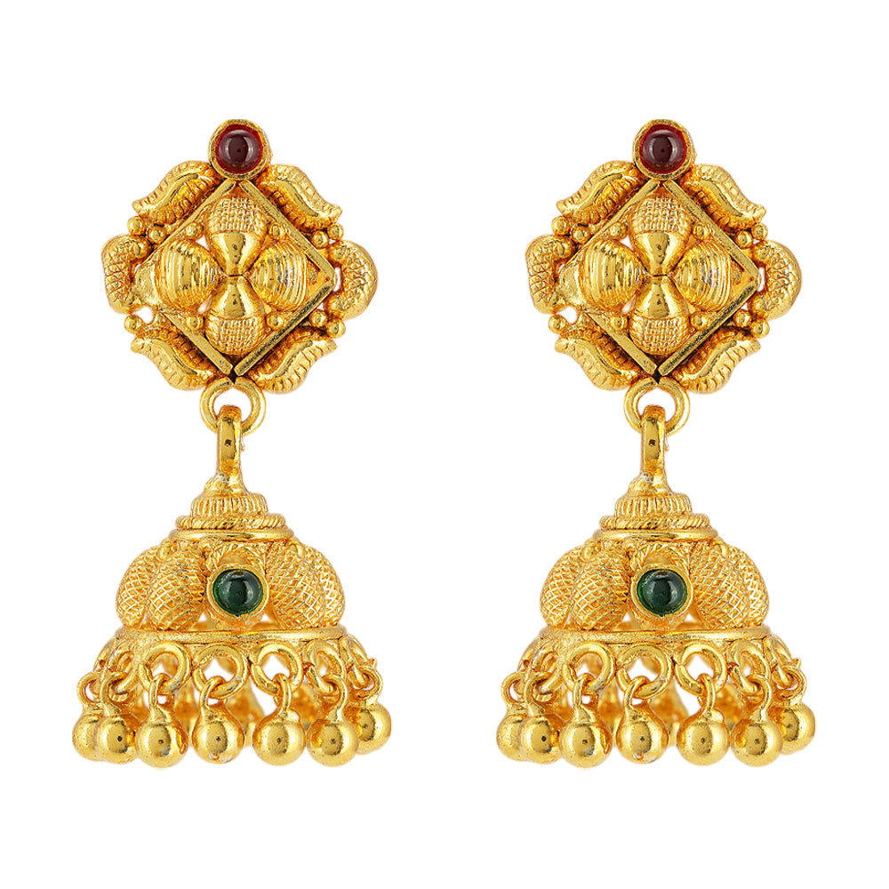 Redefined Diamond Shaped 925 Gold Plated Jhumka