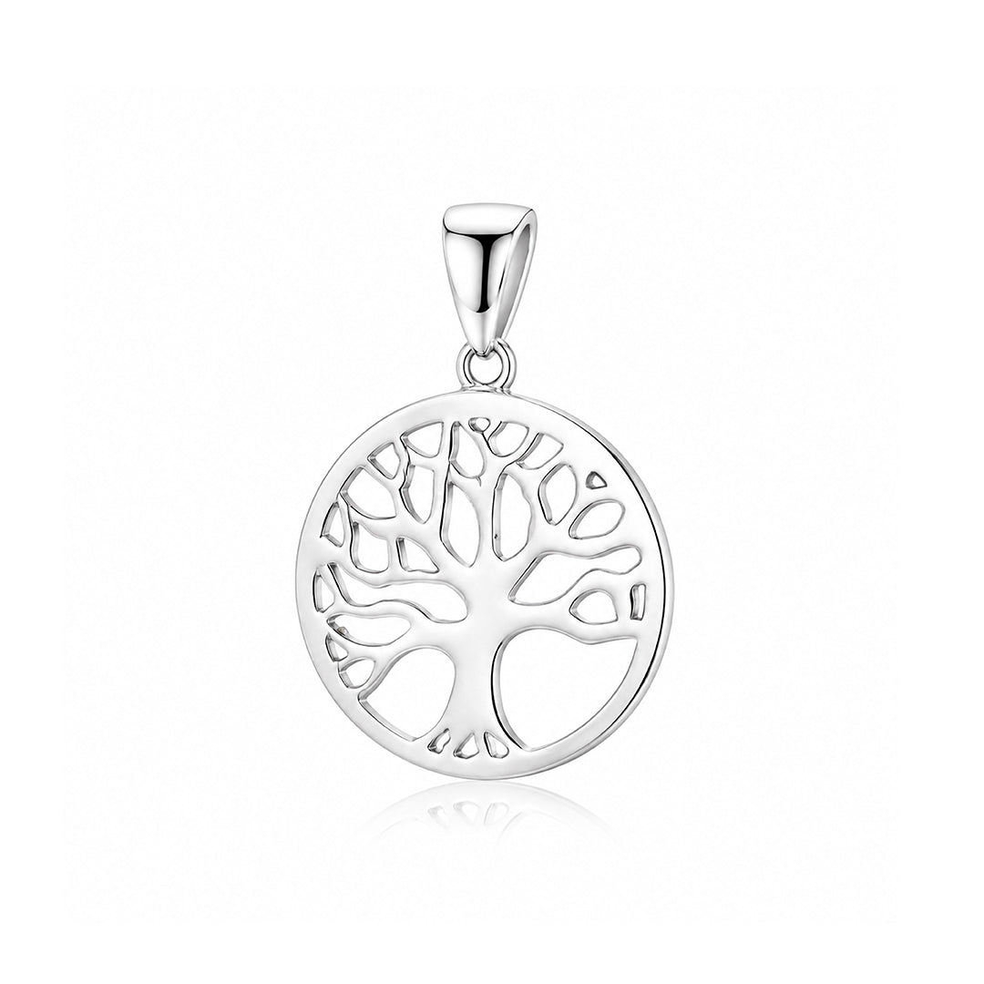 Refined Nature Circle Tree 925 Sterling Silver Pendant for women