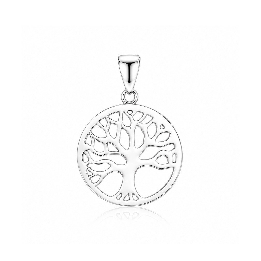 Refined Nature Circle Tree 925 Sterling Silver Pendant for women