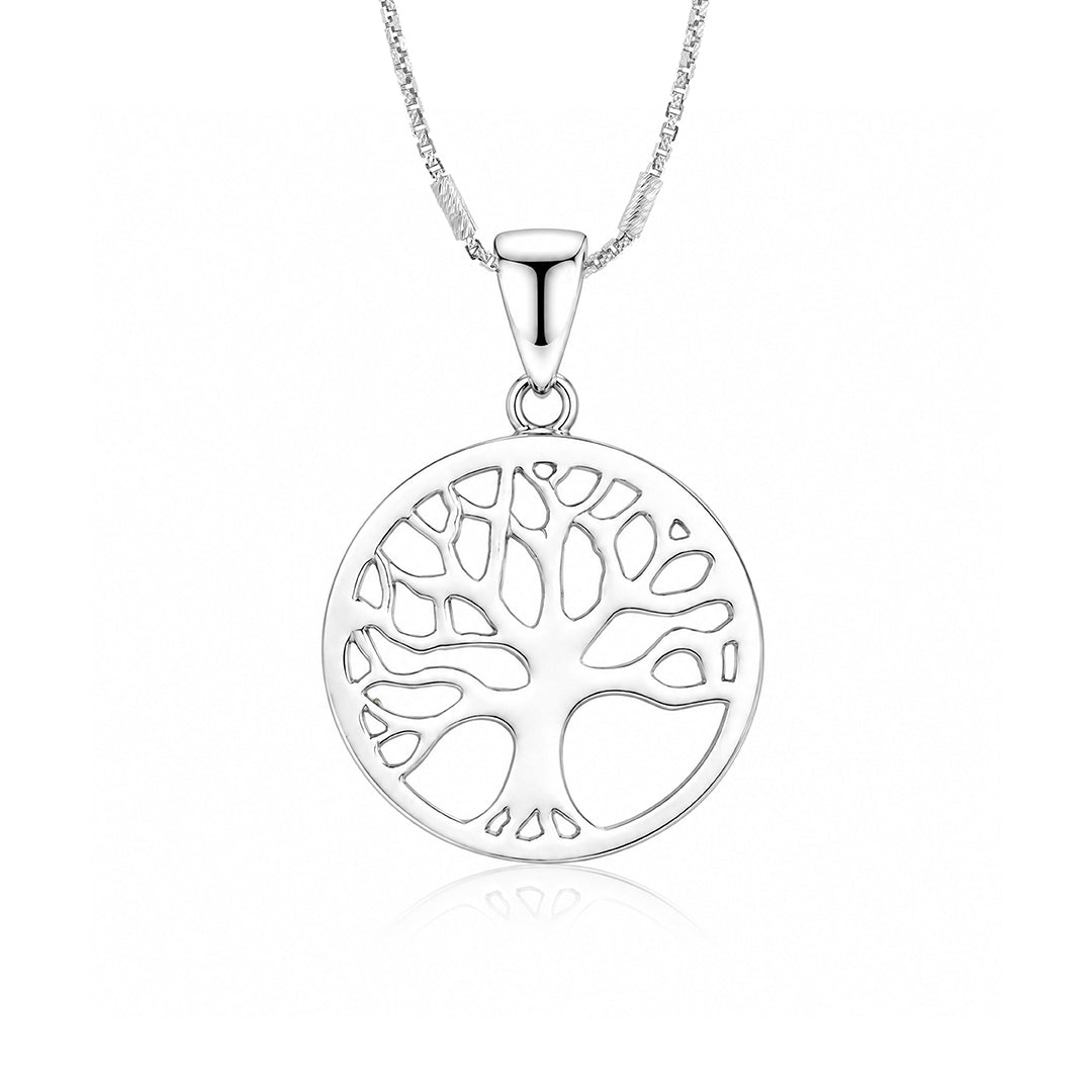 Refined Nature Circle Tree 925 Sterling Silver Pendant for women