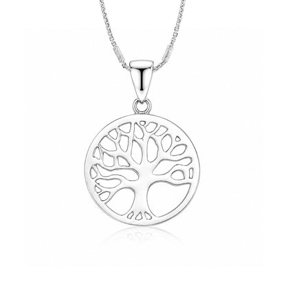 Refined Nature Circle Tree 925 Sterling Silver Pendant for women