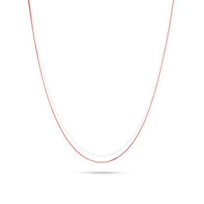 Refined Rose Gold 925 Sterling Silver Box Chain for women