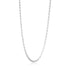 Silver chain necklace on a white background