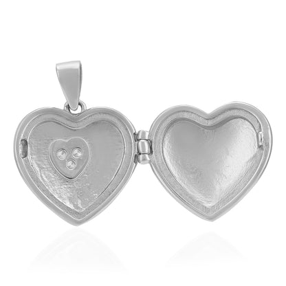 925 Refined Rhodium Plated Subtle Stone Locket Pendants