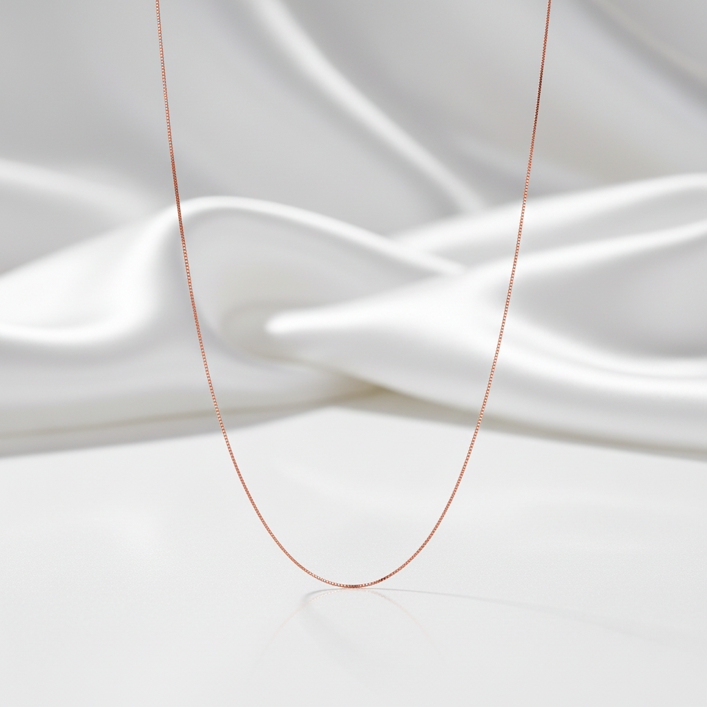 Refined Rose Gold 925 Sterling Silver Box Chain for women