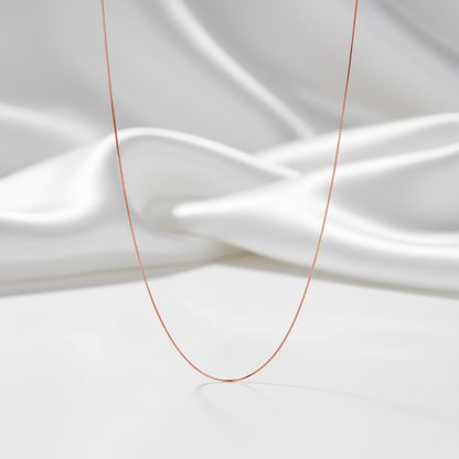 Refined Rose Gold 925 Sterling Silver Box Chain for women