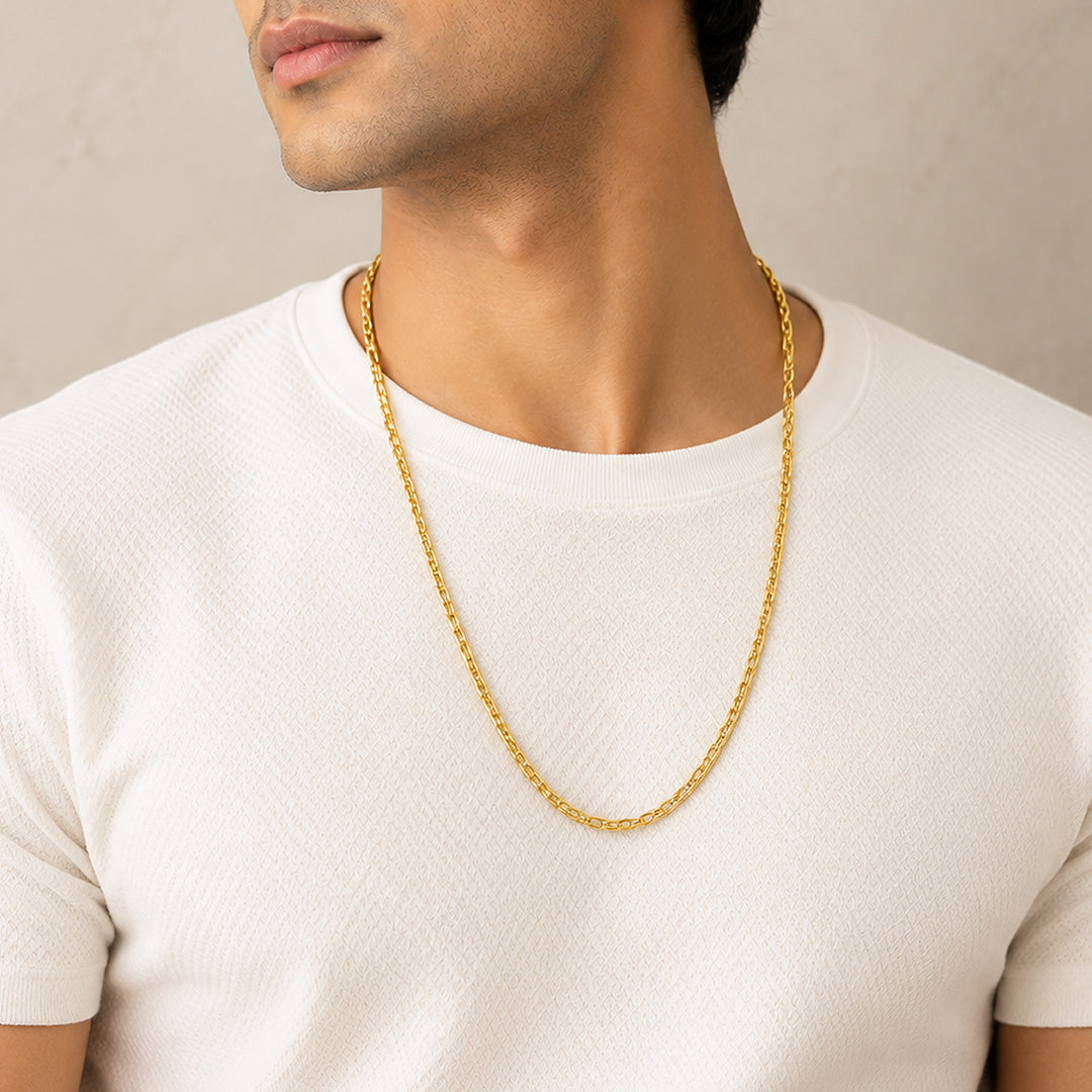 Regal Interlocking Loop Silver Statement Chain