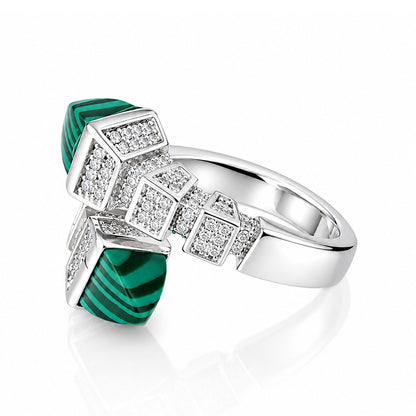 Regal Malachite Accent 925 Sterling Silver Ring