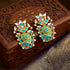 Regal Aqua Blossom 925 Sterling Silver Statement Earrings