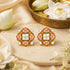 Regal Blush 925 Sterling Silver Golden Floral Pearl Stud