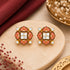 Regal Blush 925 Sterling Silver Golden Floral Pearl Studs