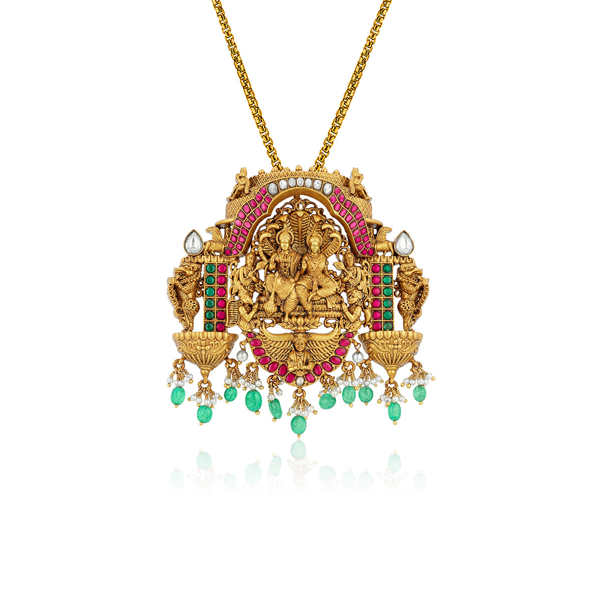 Regal Deity 925 Sterling Silver Nakshi pendant for women