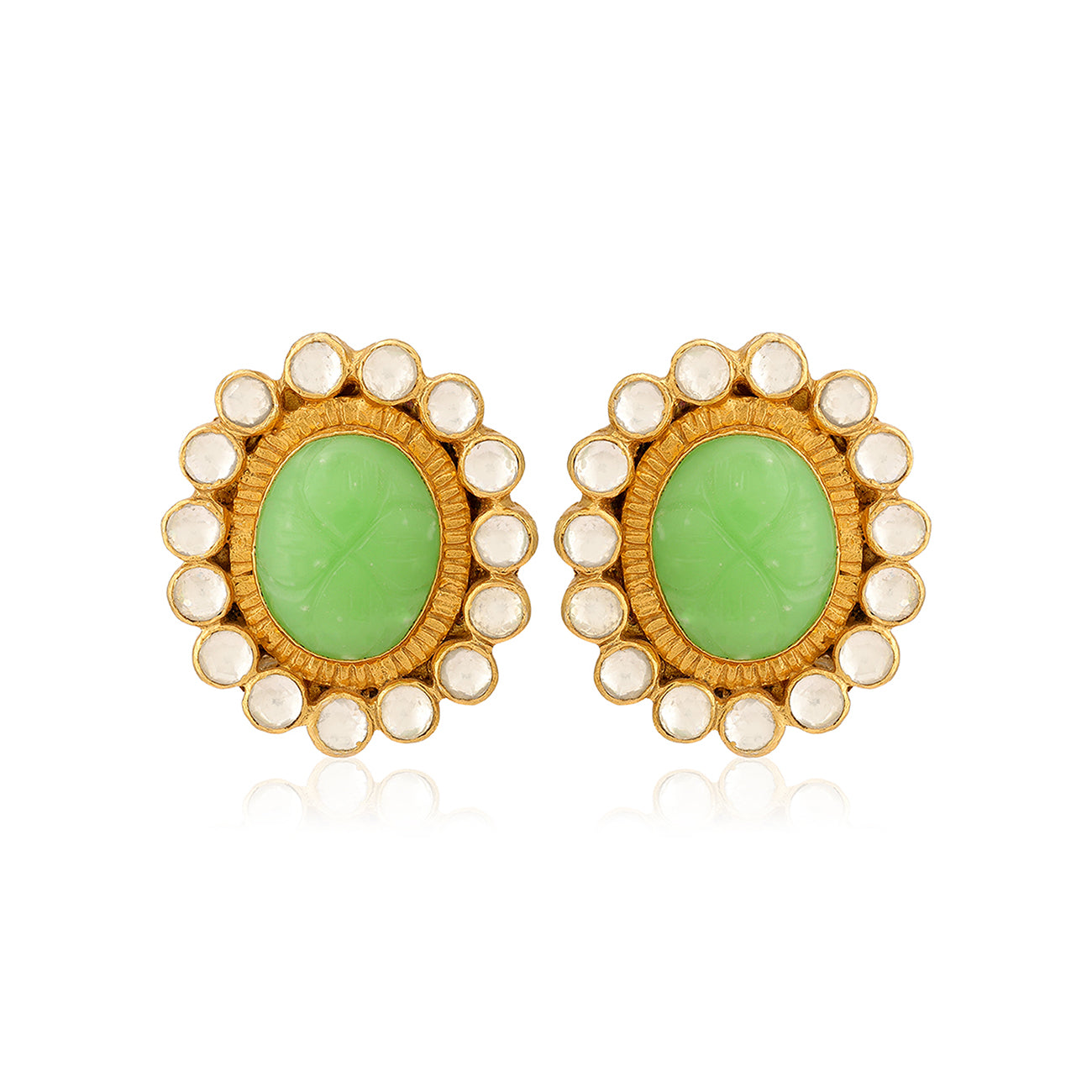 Regal Emerald Mother of Pearl 925 Sterling Silver Earrings