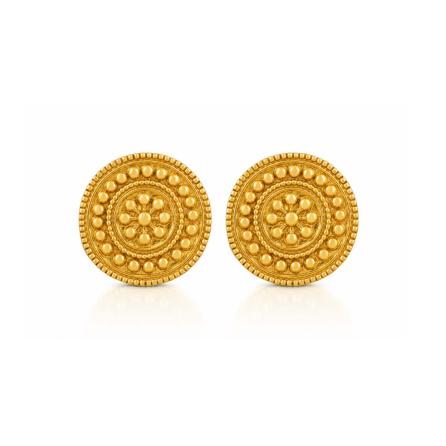 Regal Golden Blossom 925 Sterling Silver Statement Earrings