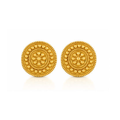 Regal Golden Blossom 925 Sterling Silver Statement Earrings