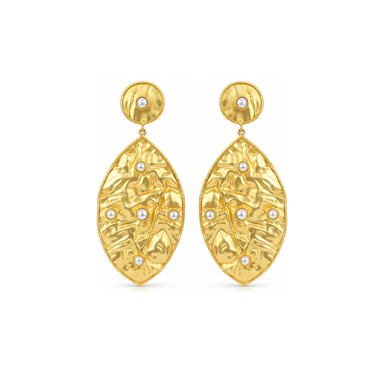 Regal Golden Petal 925 Sterling Silver Earrings