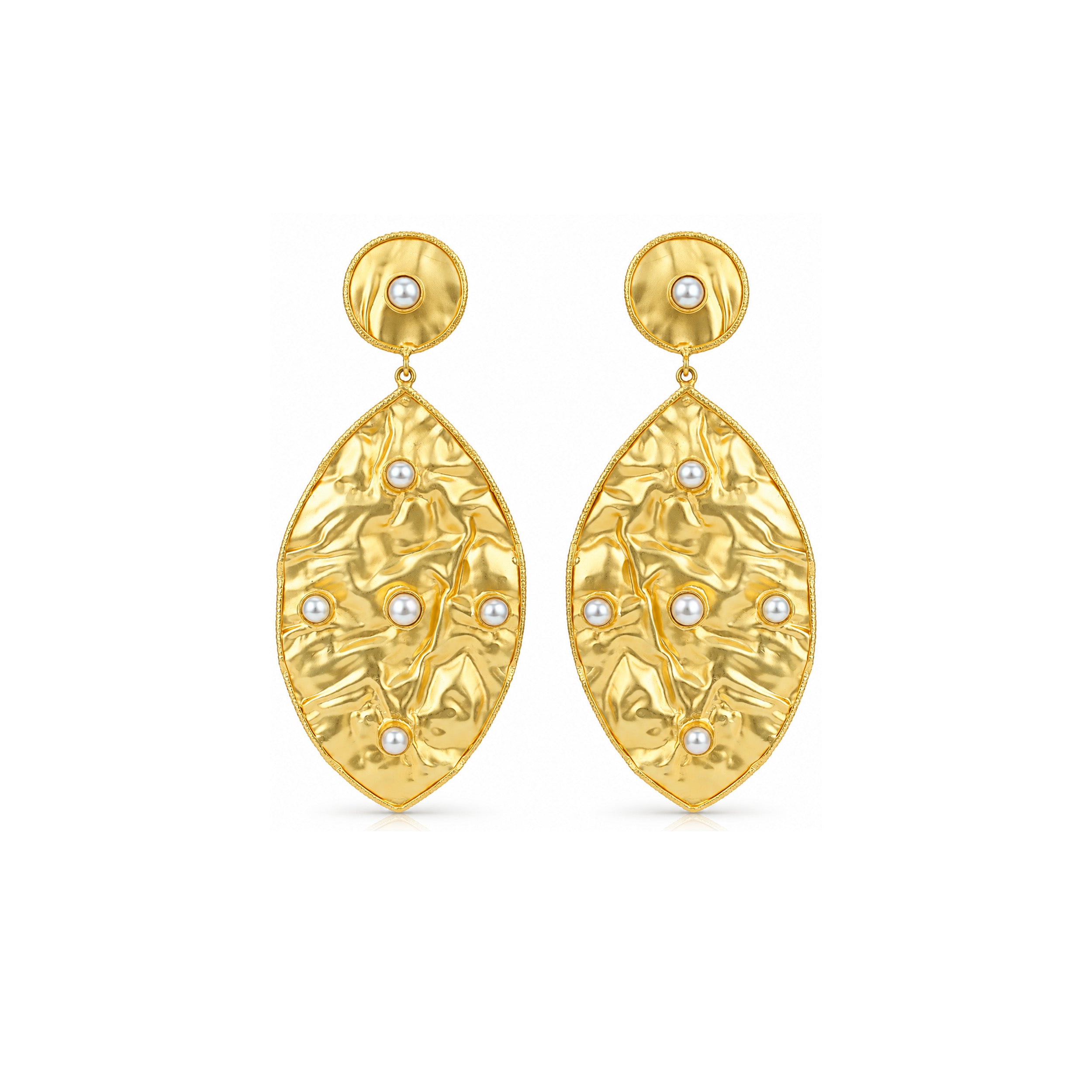Regal Golden Petal 925 Sterling Silver Earrings