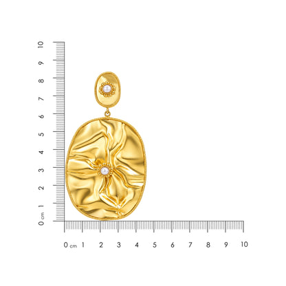 Regal Golden Oval 925 Sterling Silver Earrings