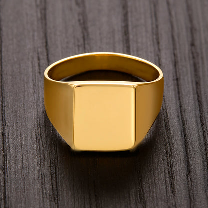 Regal Golden Signet 925 Sterling Silver Ring