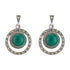 Regal Green Marcasite 925 Oxidised Circle Earrings