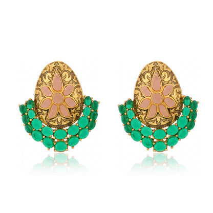 Regal Honeybee Green 925 Sterling Silver Premium Earrings