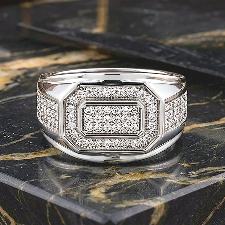 Regal Octagonal Brilliance 925 Sterling Silver Ring