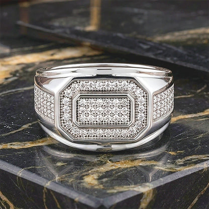 Regal Octagonal Brilliance 925 Sterling Silver Ring