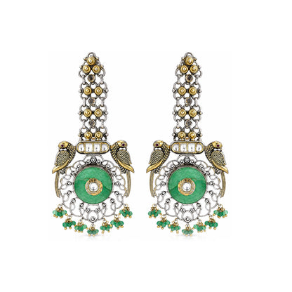Regal Parrot 925 Sterling Silver Chandbali Drop Earrings