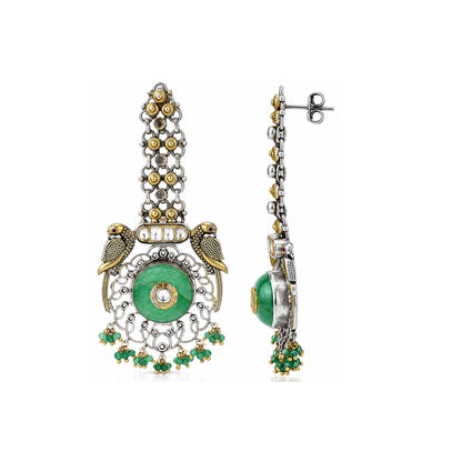 Regal Parrot 925 Sterling Silver Chandbali Drop Earrings
