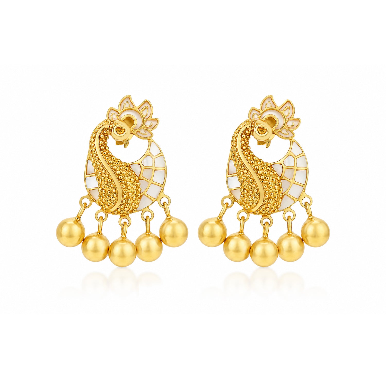 Regal Peacock 925 Sterling Silver Temple Drop Earrings