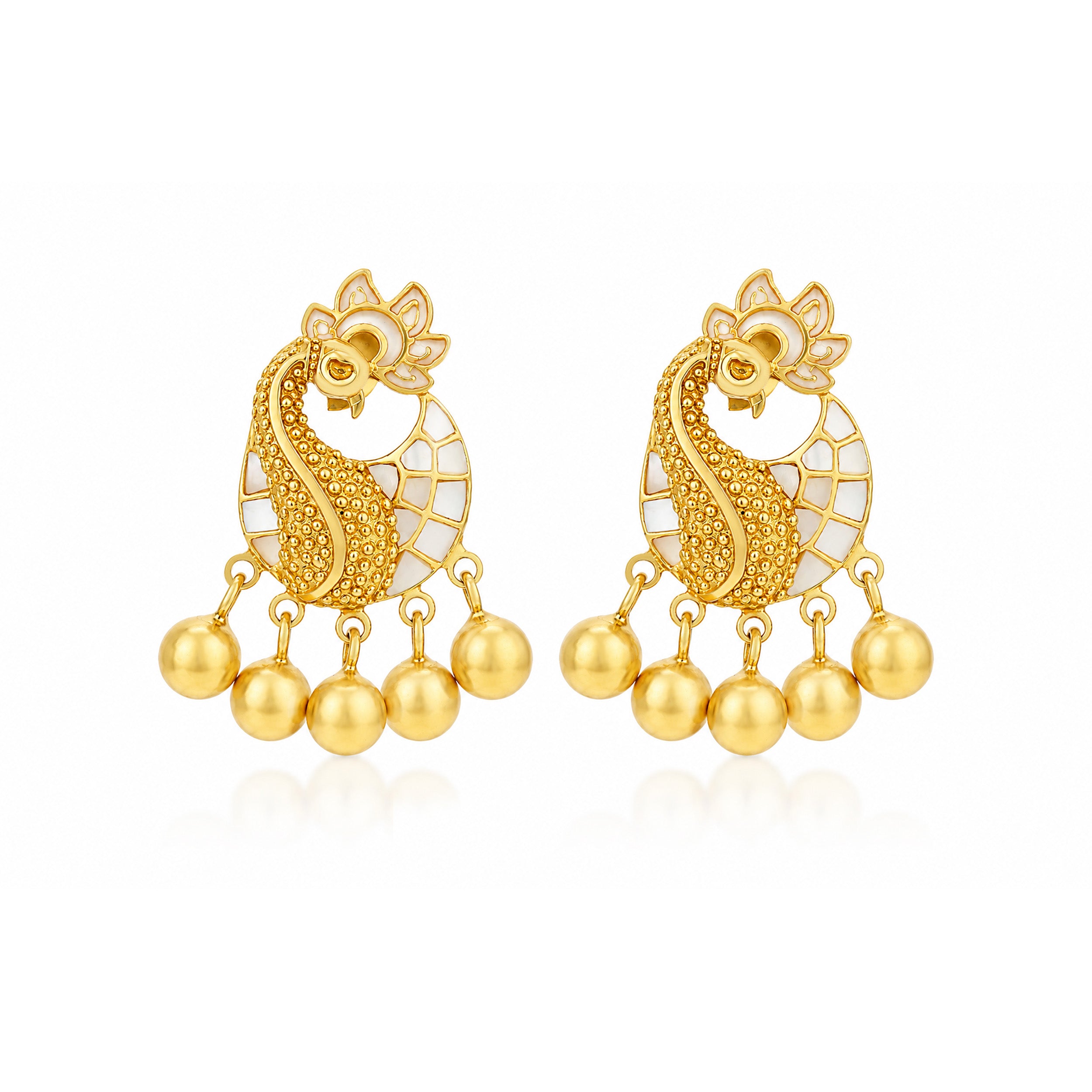 Regal Peacock 925 Sterling Silver Temple Drop Earrings
