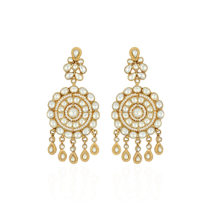 Regal Pearl Mandala 925 Sterling Silver Statement Earrings