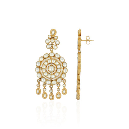 Regal Pearl Mandala 925 Sterling Silver Statement Earrings