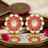 Regal Polki Blossom 925 Sterling Silver Stud Earrings