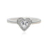 Rhodium-Plated Heart Center Stone Elegant Accents