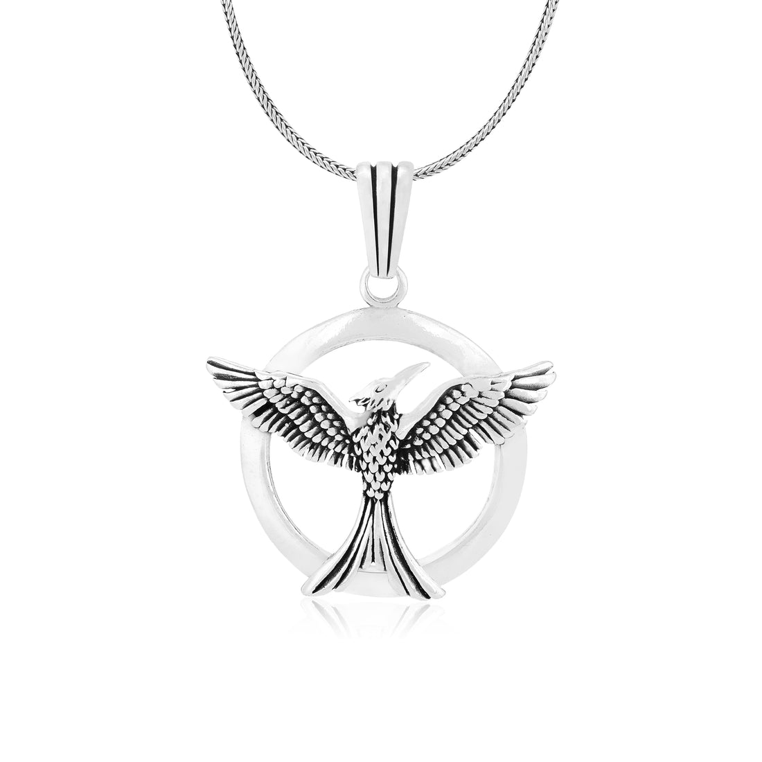 Rhodium 925 Albatross Voyage Oxidised Pendant
