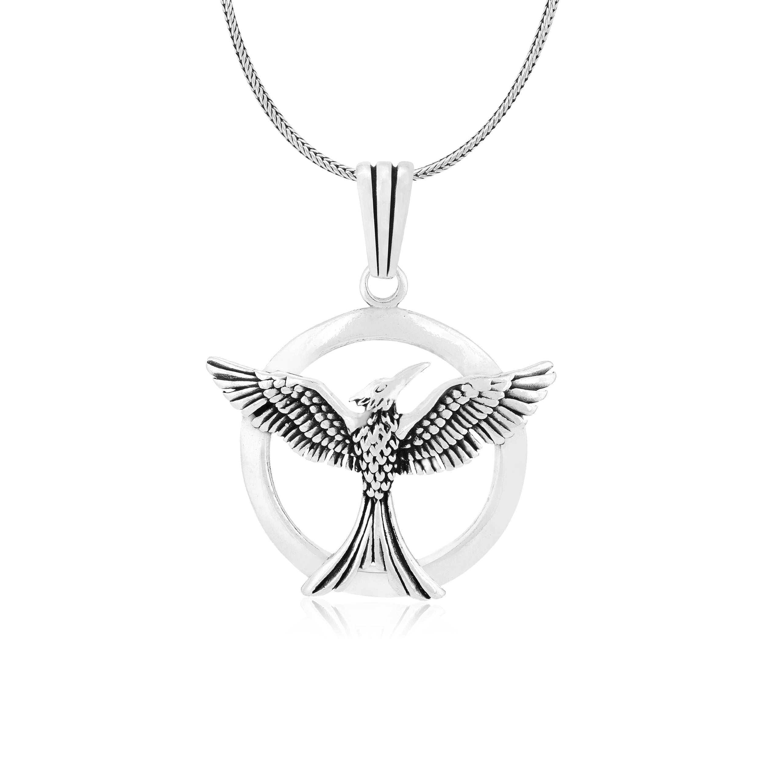 Rhodium 925 Albatross Voyage Oxidised Pendant
