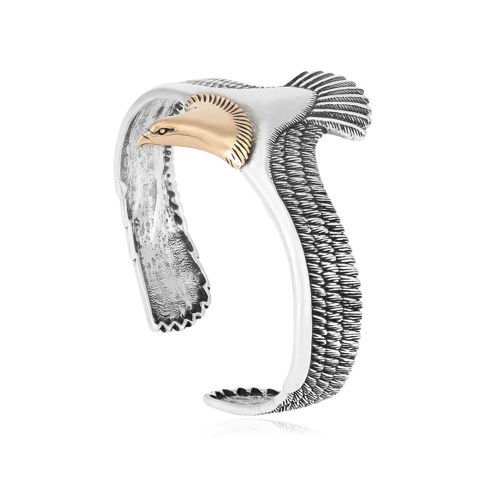 Rhodium 925 Sovereign Sterling Silver Eagle Cuff