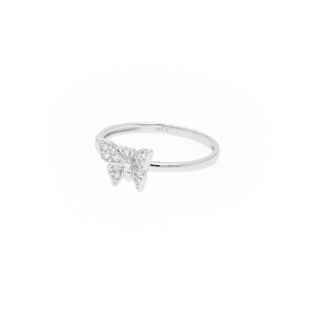 Rhodium Butterfly Ring Online