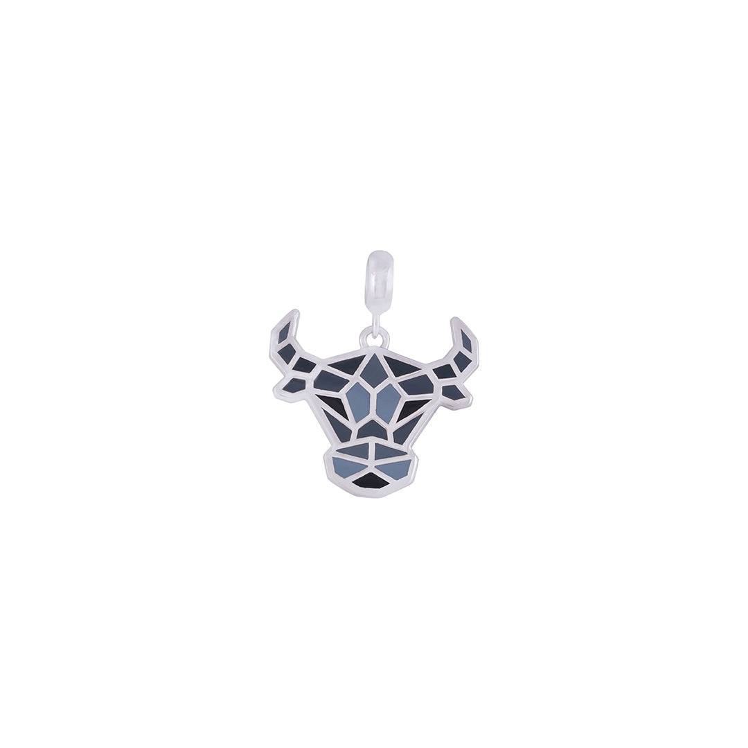 Rhodium Classic Mosaic Bovine Pendant IM0204