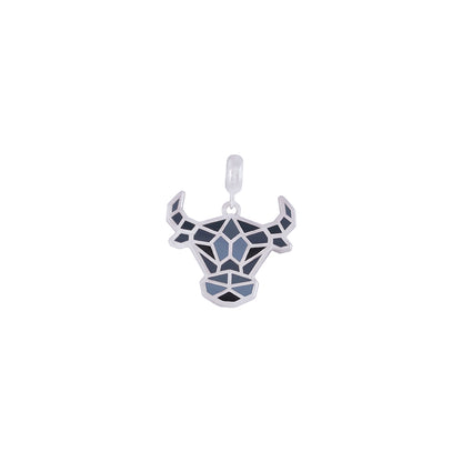 Rhodium Classic Mosaic Bovine Pendant IM0204