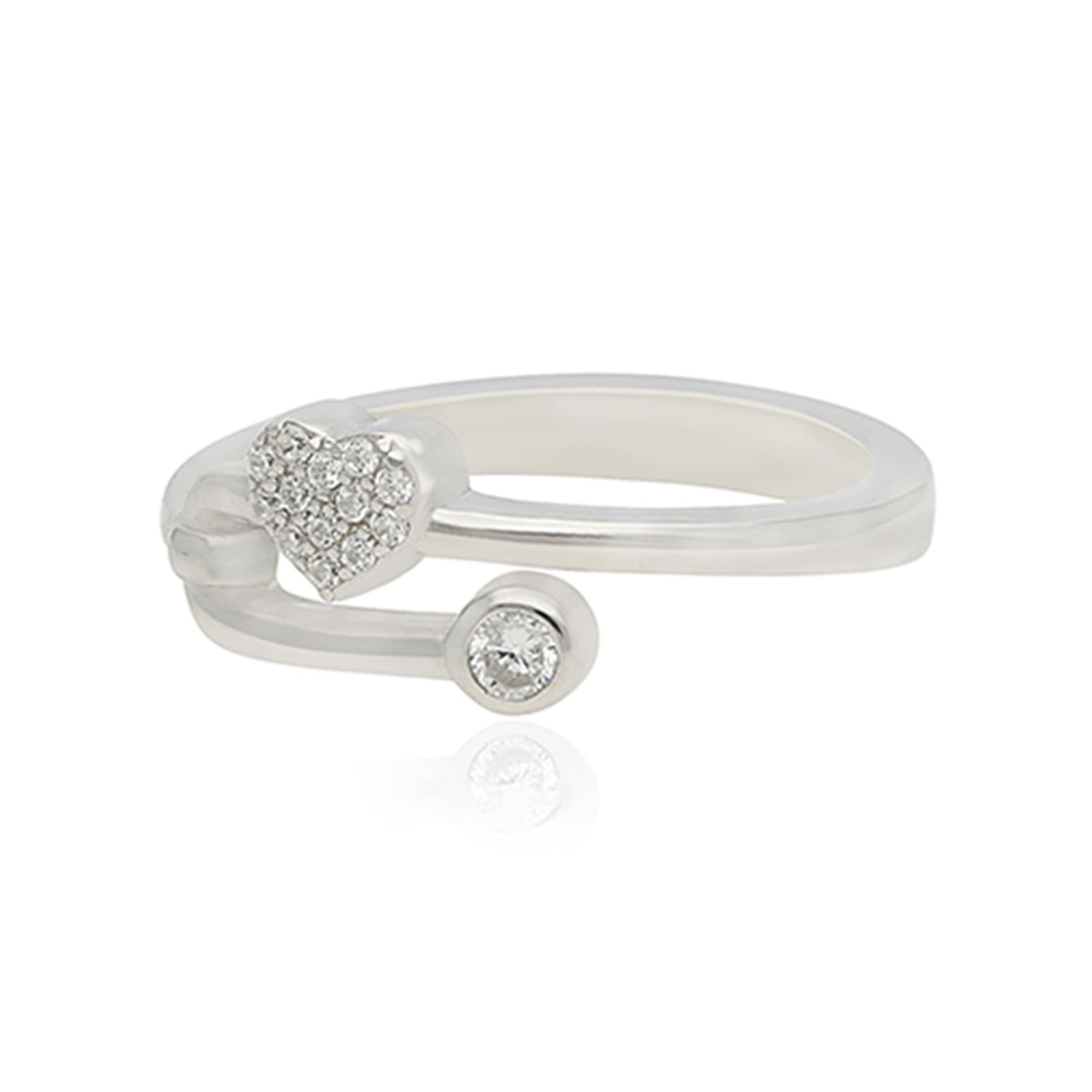 Rhodium Heartfelt Connection 925 Sparkling Stone Ring