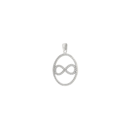 Rhodium Infinity Halo Pendant IE0009