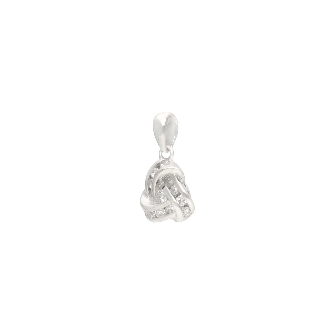 Rhodium Interlocked Silver Pendant IE0022