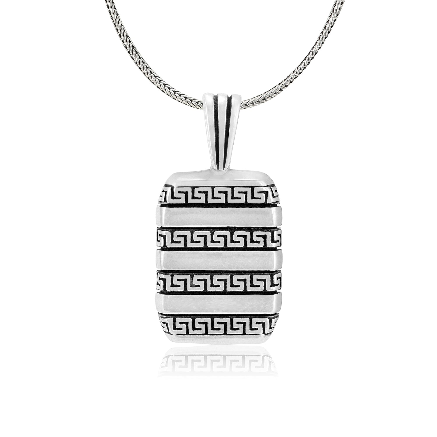 Rhodium  Intricate Labyrinth Pendant