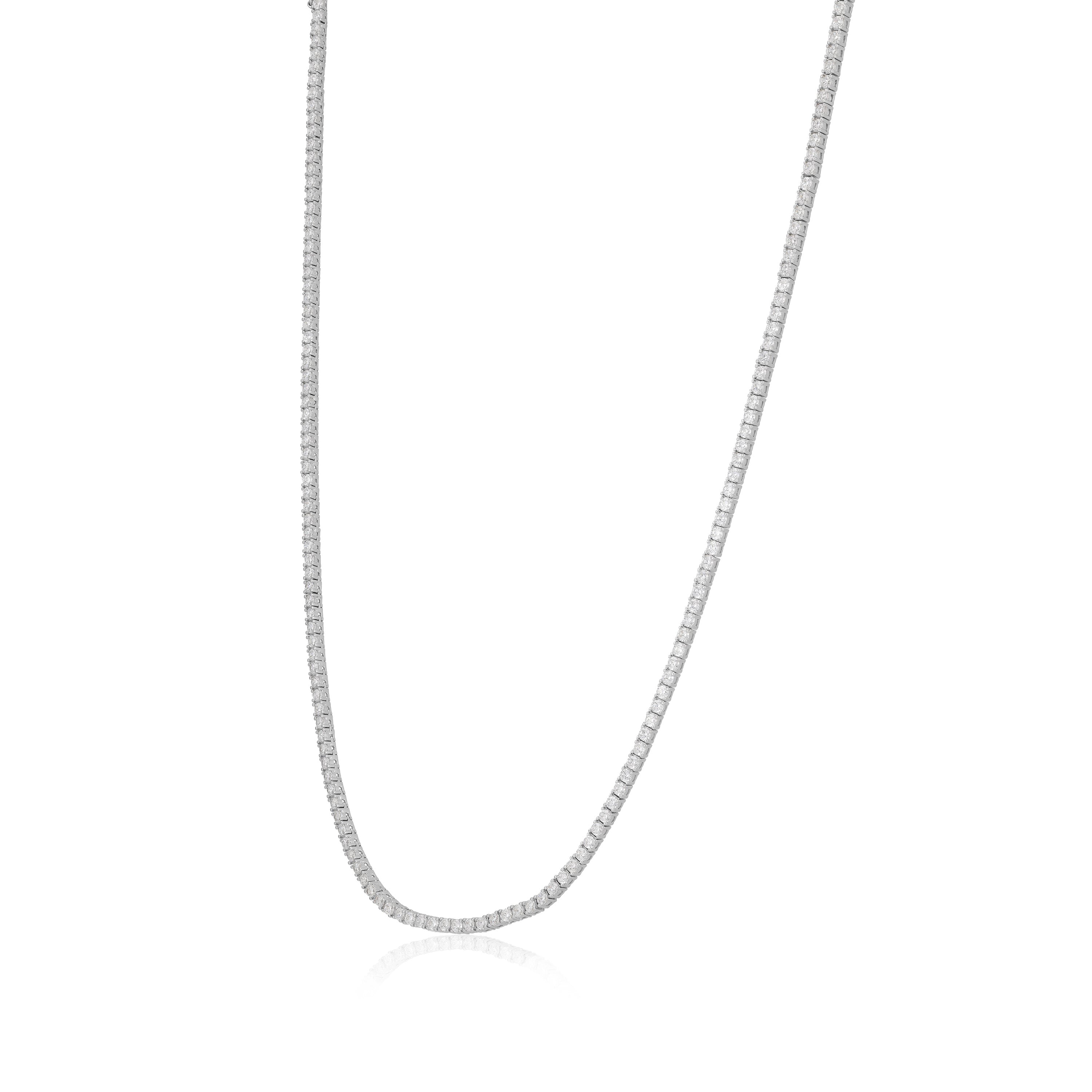 Rhodium Plated Round box Chain Necklace 