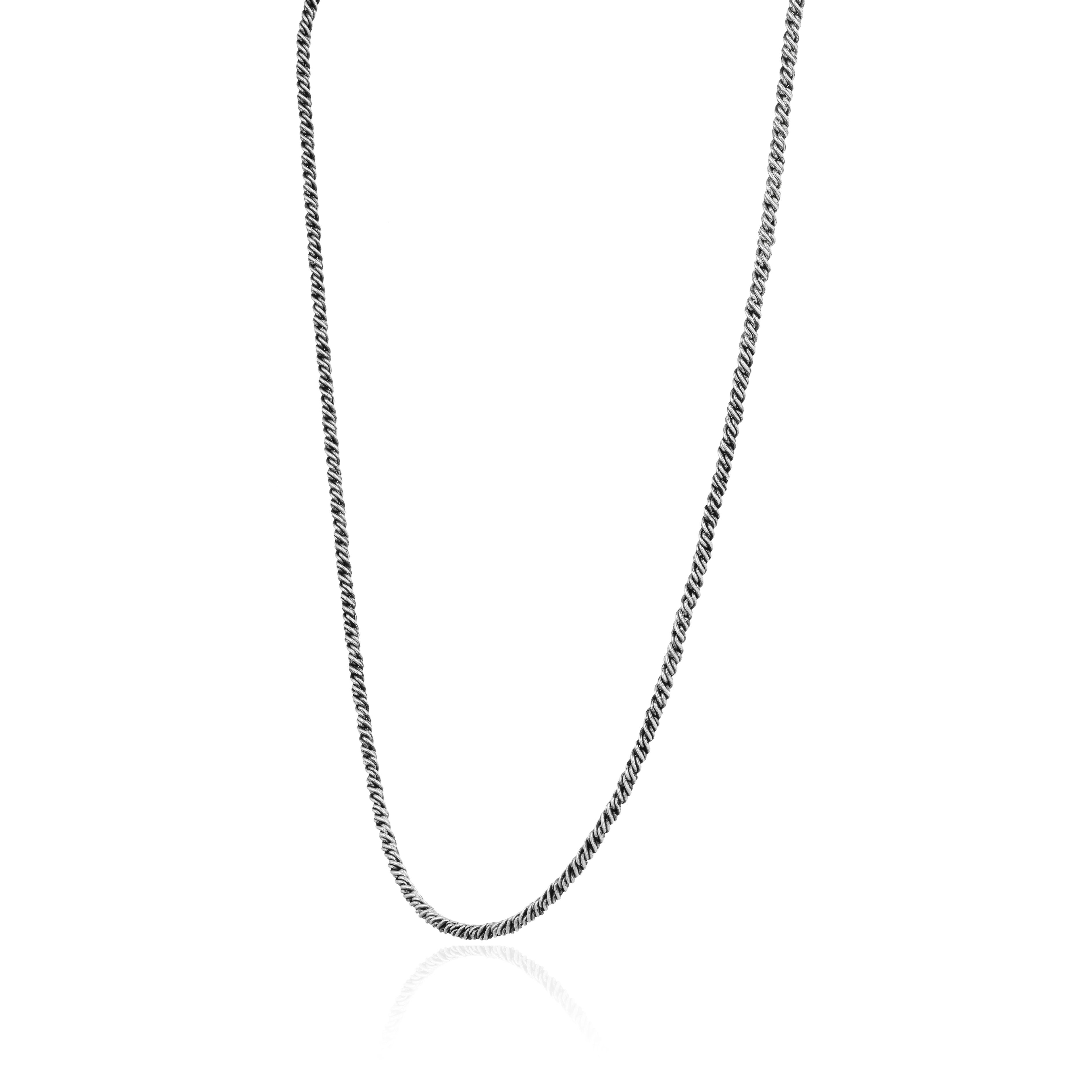  Rhodium Plated Rustic Retro Rope Chain 
