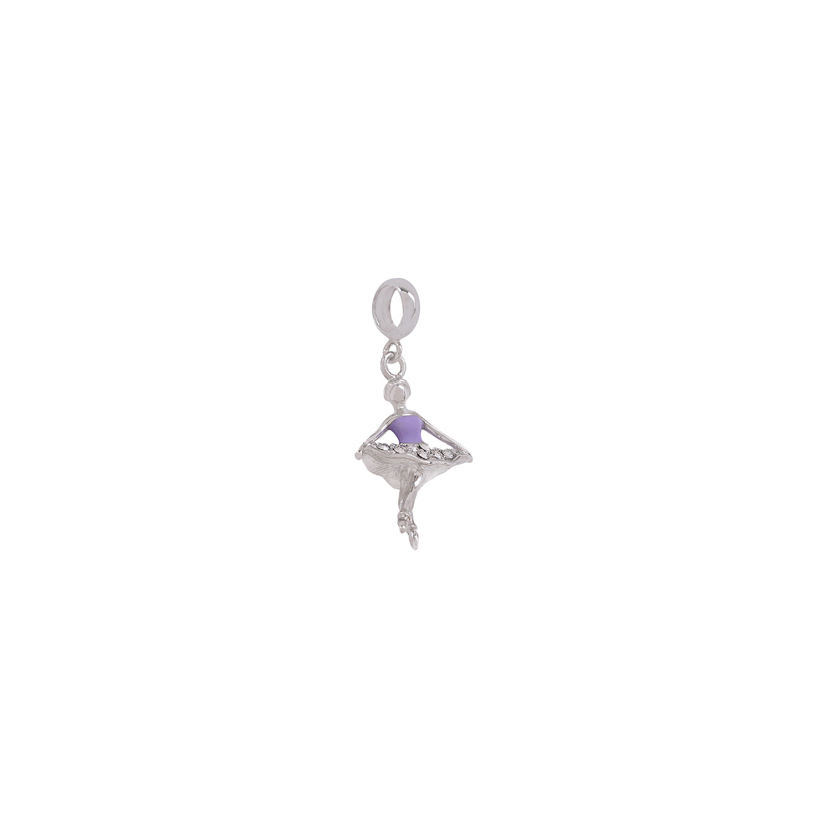 Rhodium Purple dancing doll pendant IT0257