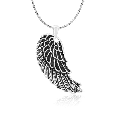 Rhodium Solitary Winged Glory Oxidised Pendant