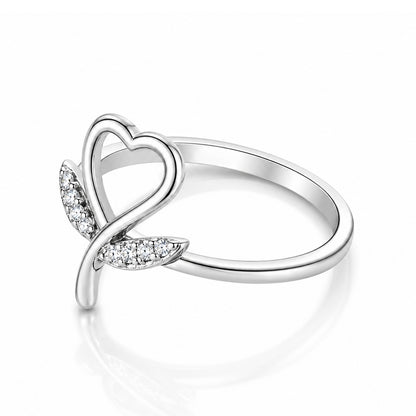 Romantic Heart Flourish 925 Sterling Silver Ring